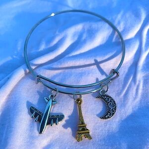 Brand New! Handmade! Adjustable Charm Bangle Bracelet!